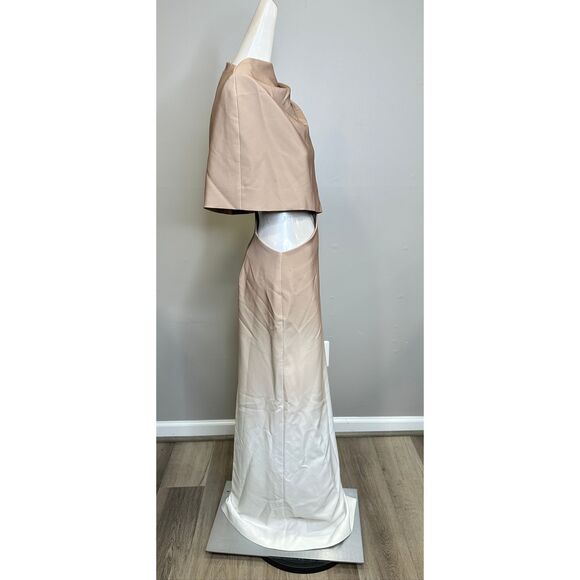 Et Ochs Helens Ombré One-Shoulder Dress In Taupe Ivory US 4 $498 - Picture 10 of 11